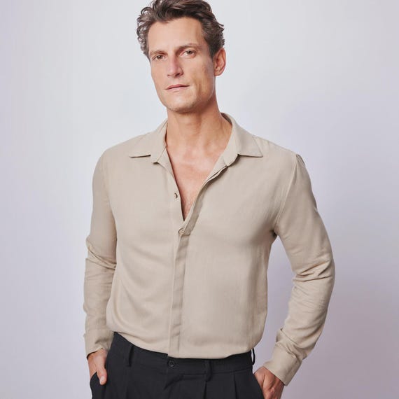 White Long Sleeve Shirt - Viscose Fabric, Breathable, Stylish Shirt, Old  Money Aesthetic, Christmas Gift for Boyfriend,unique Christmas Gift - Etsy
