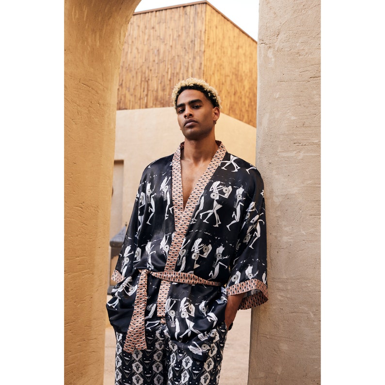 Silk Kimono Robe,Silk Robe For Men,fathers day gift,wrap kimono jacket,Hipster Festival,satin Rave Kaftan,Gifts Boyfriend Dad,Ethnic Kimono,Silk mens kimono robe ,Men's kimono,Valentinesday Gift, Luxury long satin bathrobe,africano kimono,ethnic