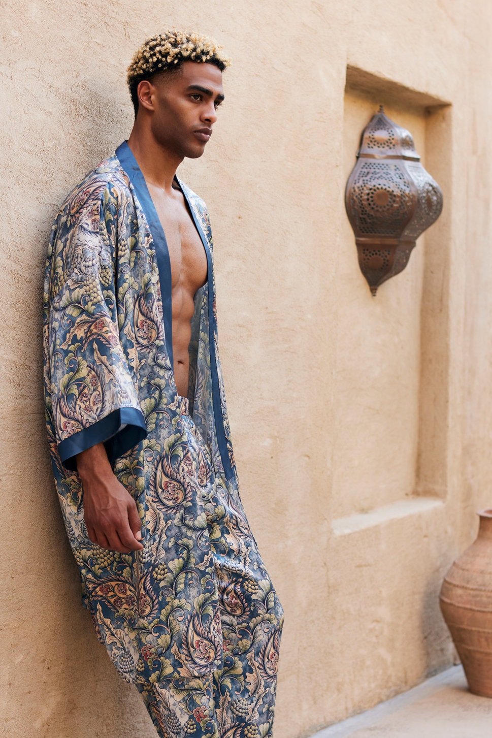 Silk Mens Kimono Robemen's Kimonoboheme Dressing Gown Etsy
