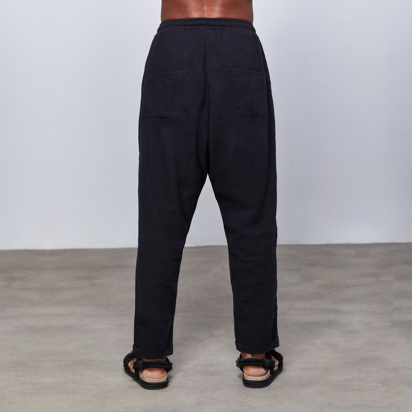 Black Linen Clothing, Linen Pants for Men, Casual Pants for Man Men ...