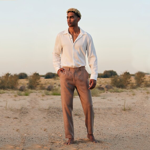 Bronze Linen Pants linen Pants Men linen Mens Clothing Quality Soft Linen organic Classic Clothing for Men Boho Minimalist Linen Pants Etsy UK
