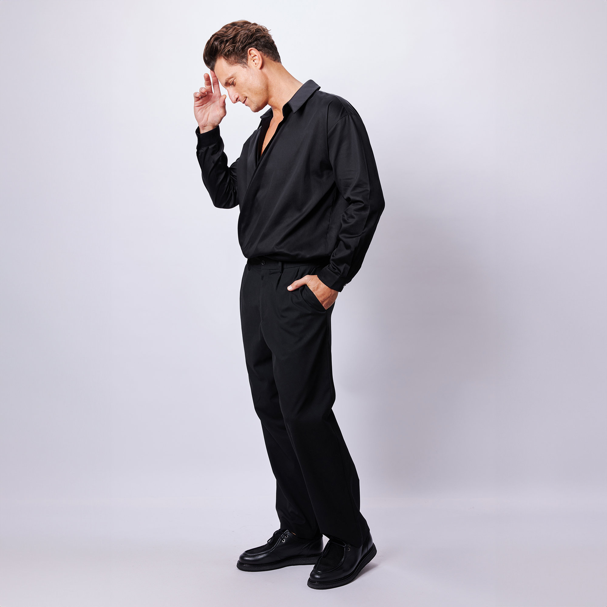 formal dress for men with black shirt The Von Solid Black 2XL / Solid Black