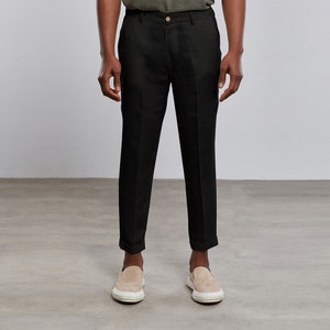 Black Linen Pants,%100 Linen Pants Men,linen Mens Clothing,quality Soft ...