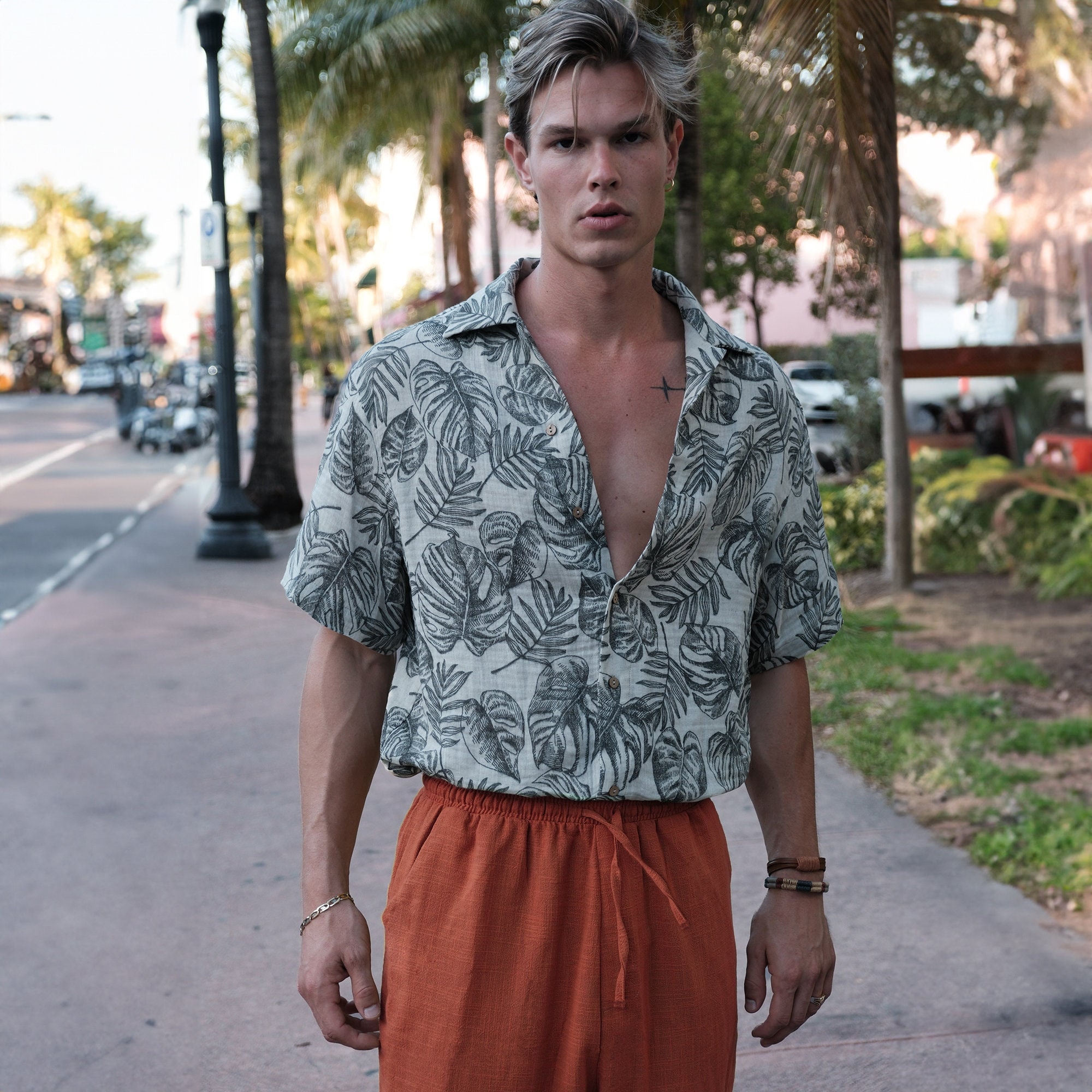 men beach dress New Bird of Paradise Men's Aloha Shirt, Made in Hawaii Pink / 4XL main image 1