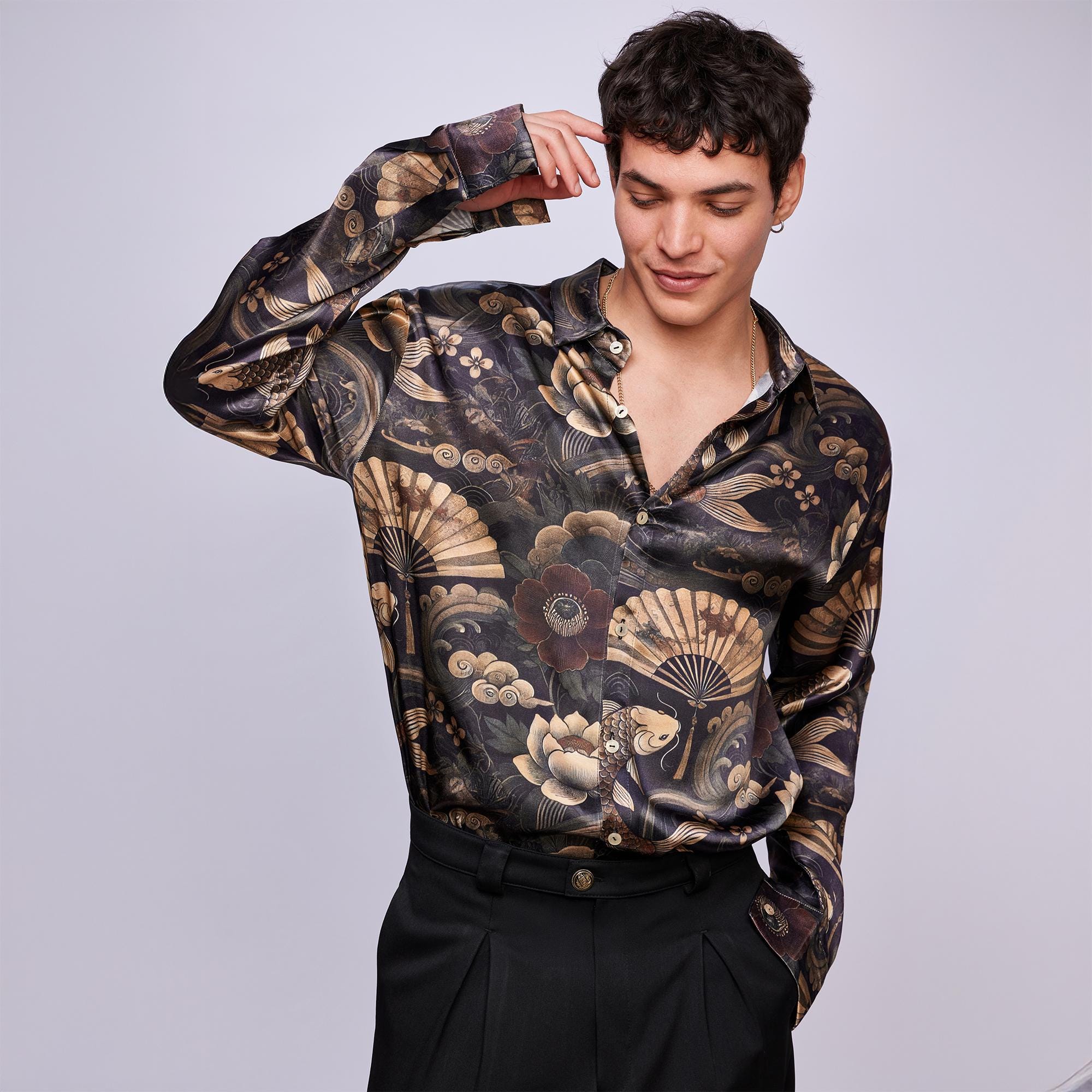 Vestir Camiseta Versace Hombre Ropa Camisa Versace Tigre Camisa De
