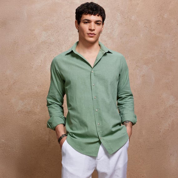 Chemise Homme Manches Longues Chemise Habillées Business Casual