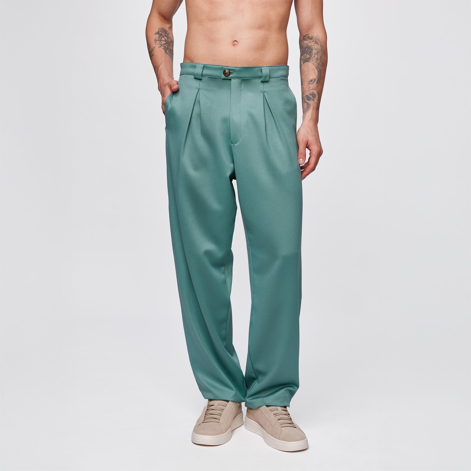mens mint green dress pants BONIXOOM Boys Dress Pants Mens Pants Chinos Mid Waist Rise Full Straight-Leg Mint Green L