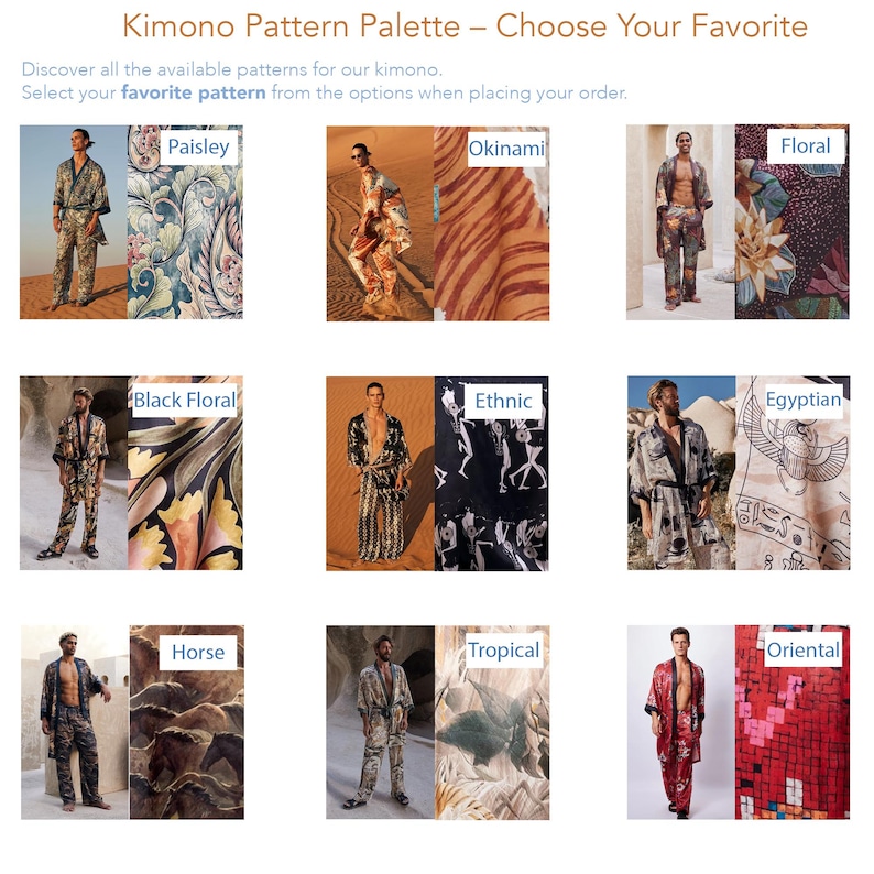 Paisley Kimono, Silk Mens Kimono Robe&pants ,men's Kimono, Boheme