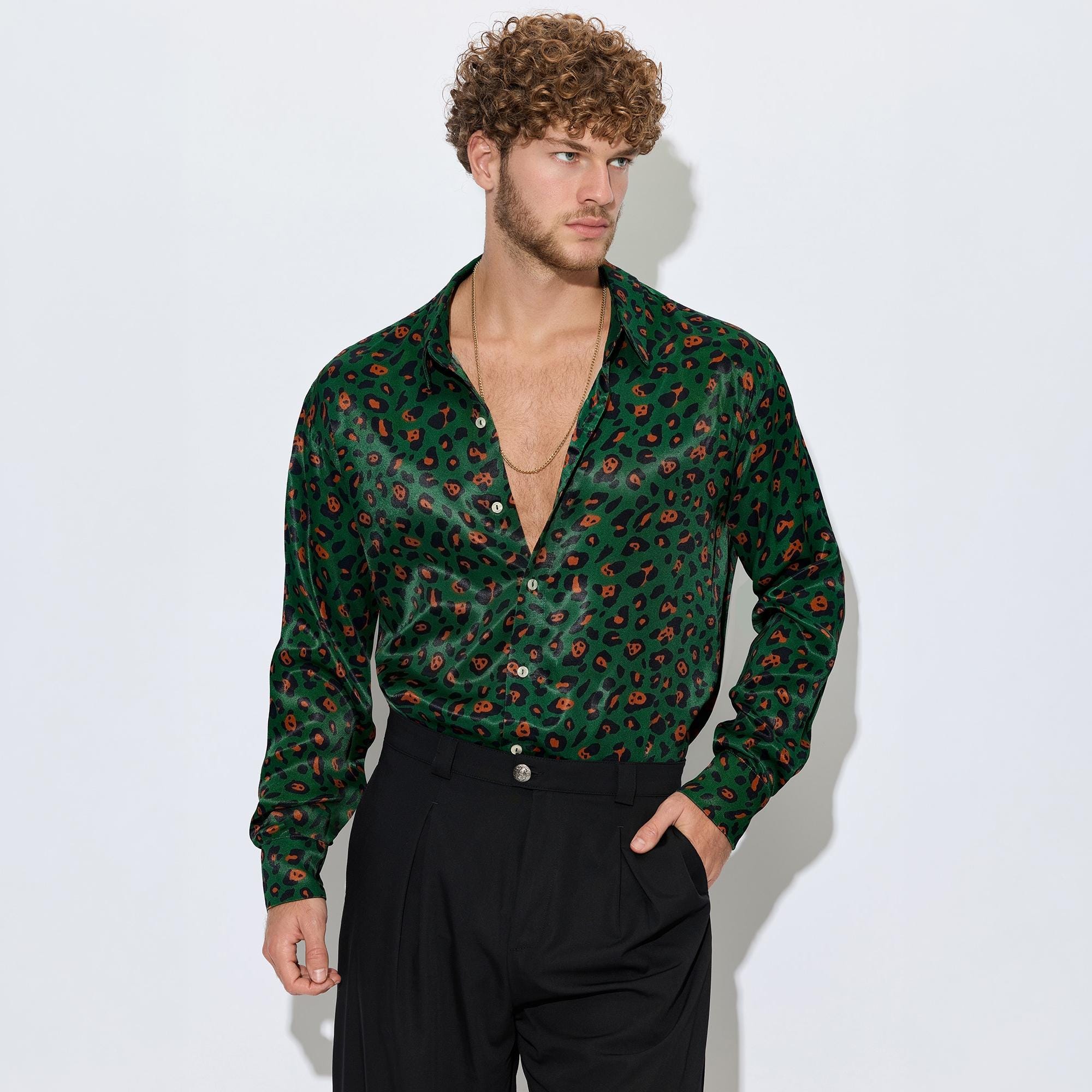 Emerald Green Dress Shirt Men - Etsy