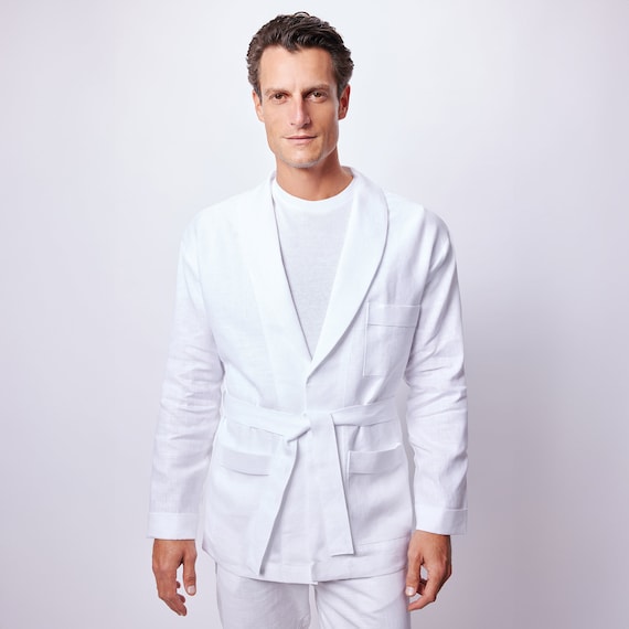 Menslinen White Jacket,wedding Suit,summer Wedding,linen Outfits