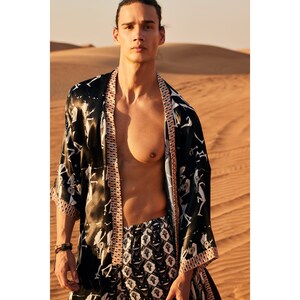 Silk Kimono Robe,Silk Robe For Men,fathers day gift,wrap kimono jacket,Hipster Festival,satin Rave Kaftan,Gifts Boyfriend Dad,Ethnic Kimono,Silk mens kimono robe ,Men's kimono,Valentinesday Gift, Luxury long satin bathrobe,africano kimono,ethnic