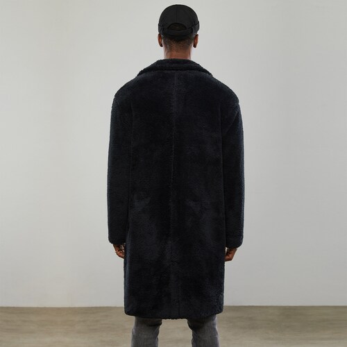 Black Teddy Coat - Winter Teddy Coat,Teddy Coat for men,Outwear,Coat Jacket With Pockets,Men Long Sleeve V Neck shops Faux Fur Fleece Long
