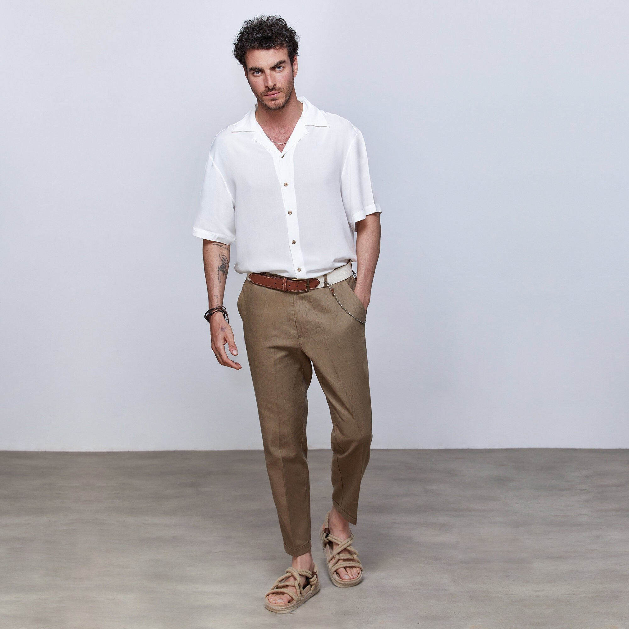 Khaki Linen Pants,linen Pants Men,linen Mens Clothing, Quality