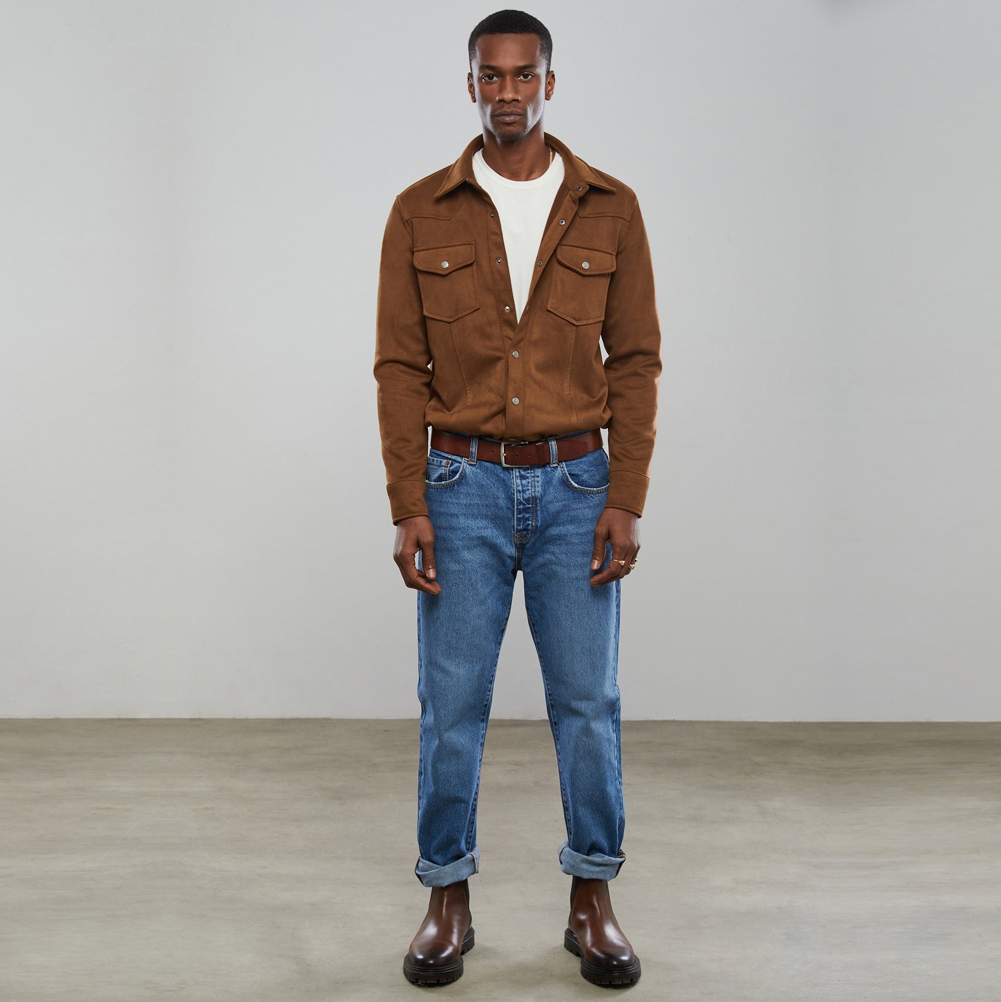 Brown Western Overshirt Cowboy Jacket Fabric Suitewestern - Etsy