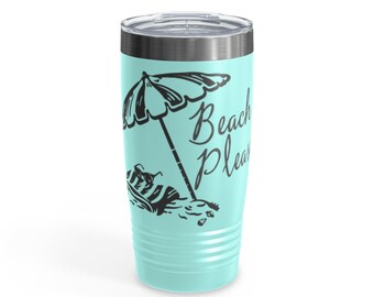 Ringneck Tumbler, 20oz, Beach Cup, Double Insulated Cup, Beach Please, Beach, Tumbler