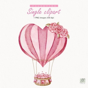 Hot Air Balloon Valentine's Day Clipart, Valentine's Day Clipart, Hot Air Balloon Clipart, Baby's First Valentine T-Shirt, 1st Valentine PNG