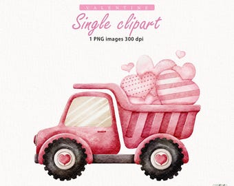 Dump Truck Valentine's Clipart, PNG Image (Digital Download)