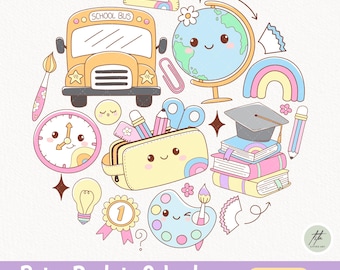 Retro School Clipart, Groovy Teacher PNG (Pobieranie cyfrowe)