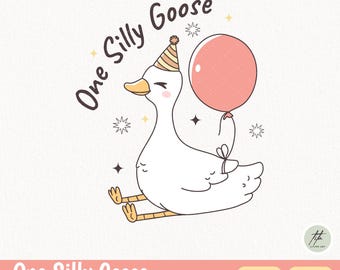 Silly Goose Clipart, Funny Meme Shirt, 1st Birthday (Digital Download)