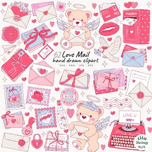 Love Mail Clipart Bundle | Valentine's Day Mail (Digital Download)