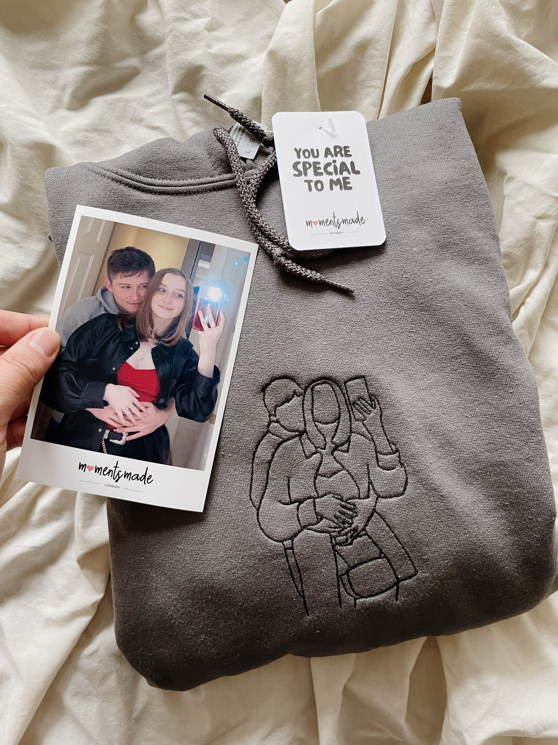2250px x 3000px - Couple Family Friend Portrait Outline Embroidered Hoodie & - Etsy