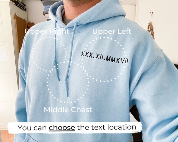 Custom Matching Embroidered Hoodie Unisex Gift Roman Numeral Birthday Special Date Married Wife Husband Couple Anniversary Date Etsy