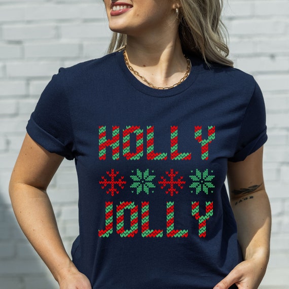 silhuet pludselig Mellemøsten Christmas Shirt Holly Jolly Christmas Tees Ladies Holiday - Etsy