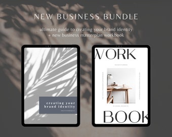 Brand discovery + Digital business workbook BUNDLE | branding questionnaire, start-up business planning, worksheets and templates