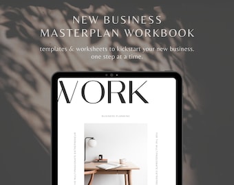 New business workbook - digital business planner, small business owner, start-up business plan, business worksheets and templates