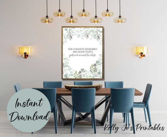 Printable Dining Room Wall Art Home Decor Instant Download | Etsy