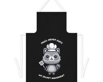 Waschbär geheime Zutat Schürze | Lustiges Küchen Zubehör | Einzigartiges Design | Einstellbare Passform | Perfektes Geschenk | Kostenloser Versand