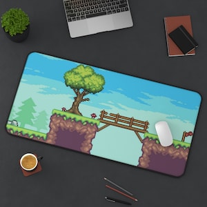 8-Bit Retro Side Scroller Gaming Mouse Pad | Nostalgic Desk Accessory | Perfect for Gamers | Vintage Arcade Style Gift | Free Shipping