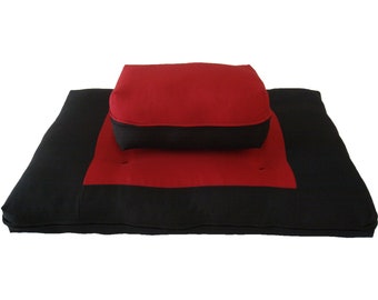 Zabuton Zafu Set Yoga Meditation Cushion Seat for Kneeling Supporting Posture Sitting Mat, Cotton Battings Filled