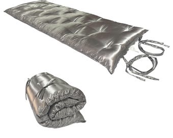 Traditional Japanese Floor Rolling Cotton/Foam Sleepover Shiki Futon Pad 3x27x80 inch Shikifuton Pads, Satin Feel