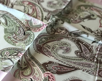 Silk Square Scarf - Hand Designed in Light Green Floral Pattern