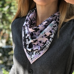 Silk Scarf - Hand Design in Lilac