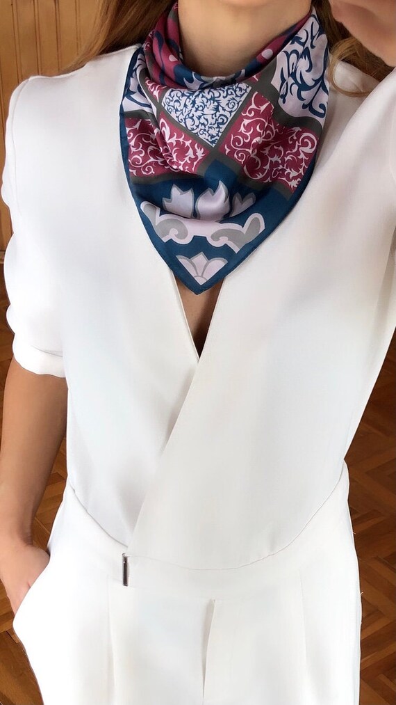 Silk Square Scarf Hand Designed in 
