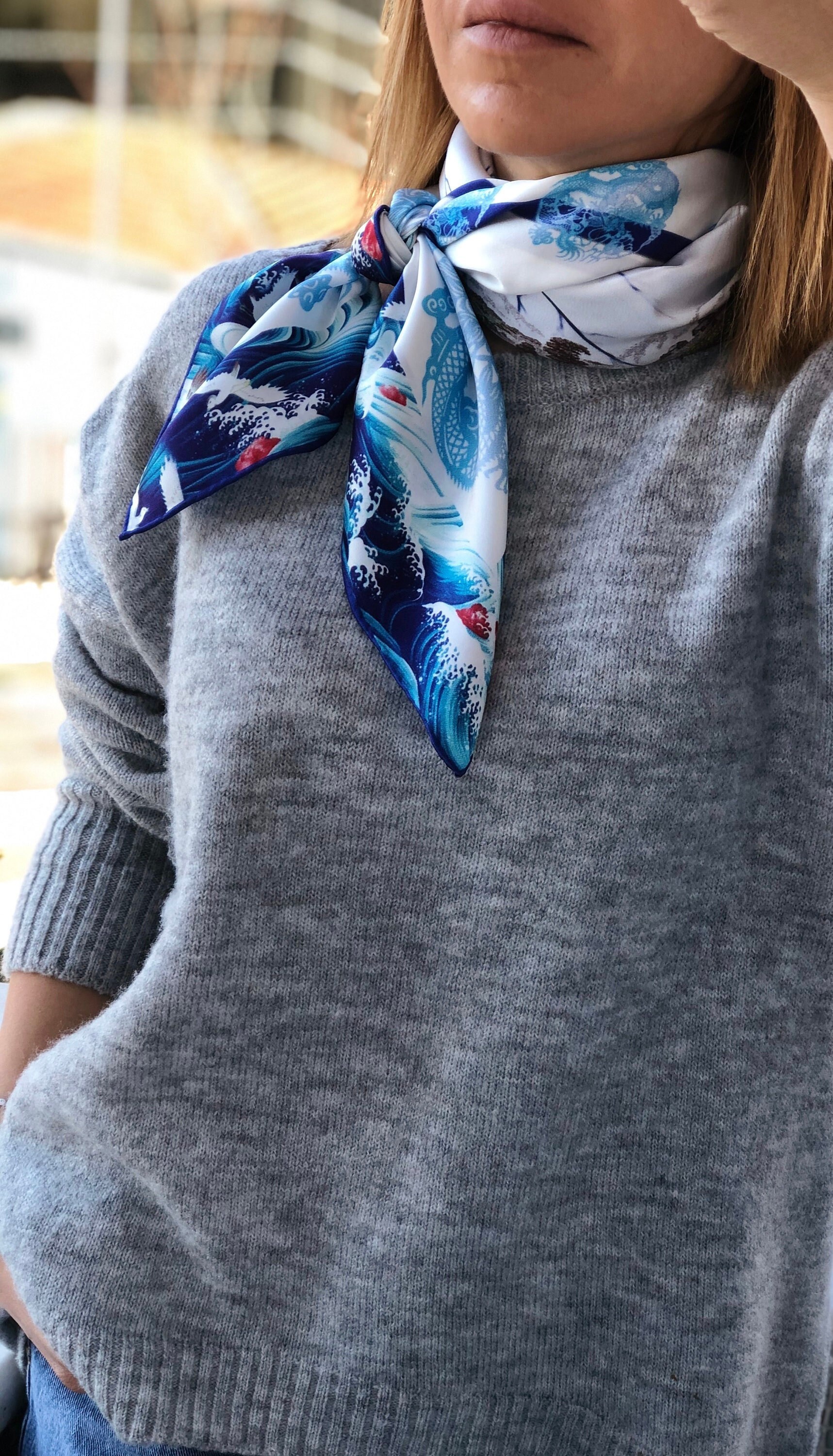 Blue square scarf shop