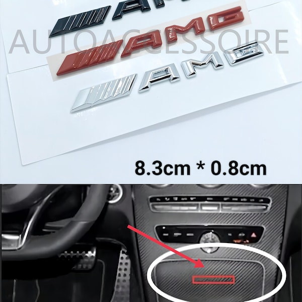 AMG logo Sticker 3D Emblème Autocollant Centrale Interieure 8.3cm