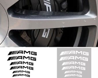 6 AMG logo stickers brake caliper stickers