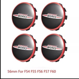 4x Nabendeckel Logo Mini//-John-Cooper-Works//-JCW// Felgenmitte 56mm