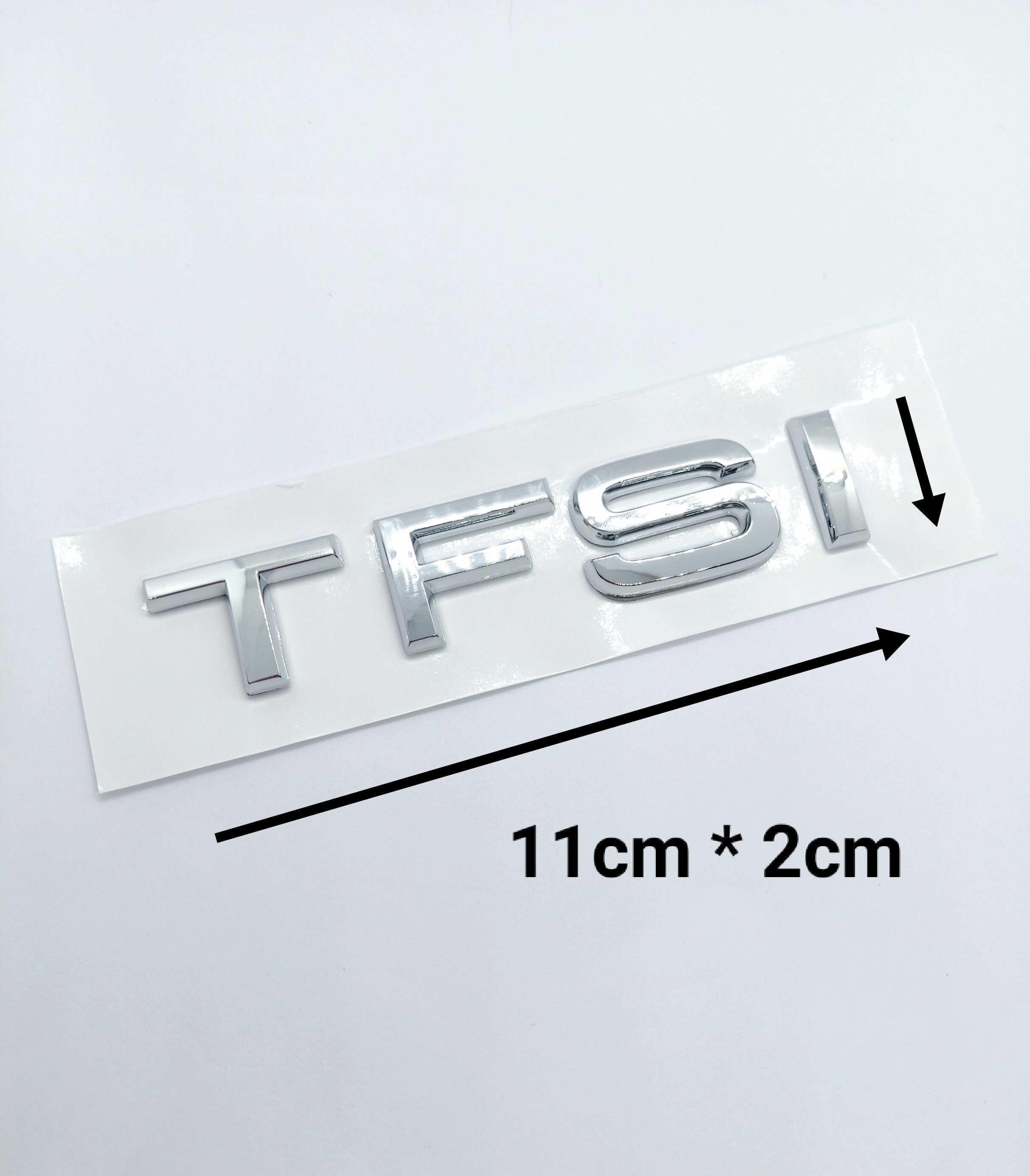 Logo TFSI Posteriore Per Bagagliaio In Argento Lucido, Adesivo Di Modifica, Resistente Alle Intemperie, Facile Installazione