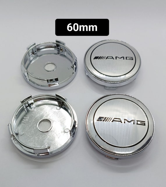 4x Cache Moyeu Logo Mercedes AMG Silver Centre Roue 60mm -  France