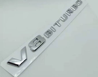 1 v8 Biturbo Mercedes Chrome Emblem logo