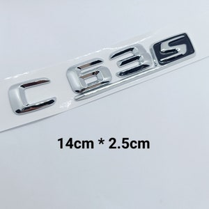 1 Logo C63s amg Chrome Emblème 3D Autocollant Logo installe Coffre