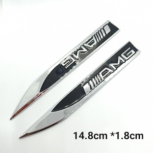 2 AMG Logo Metal Side Wing Emblem