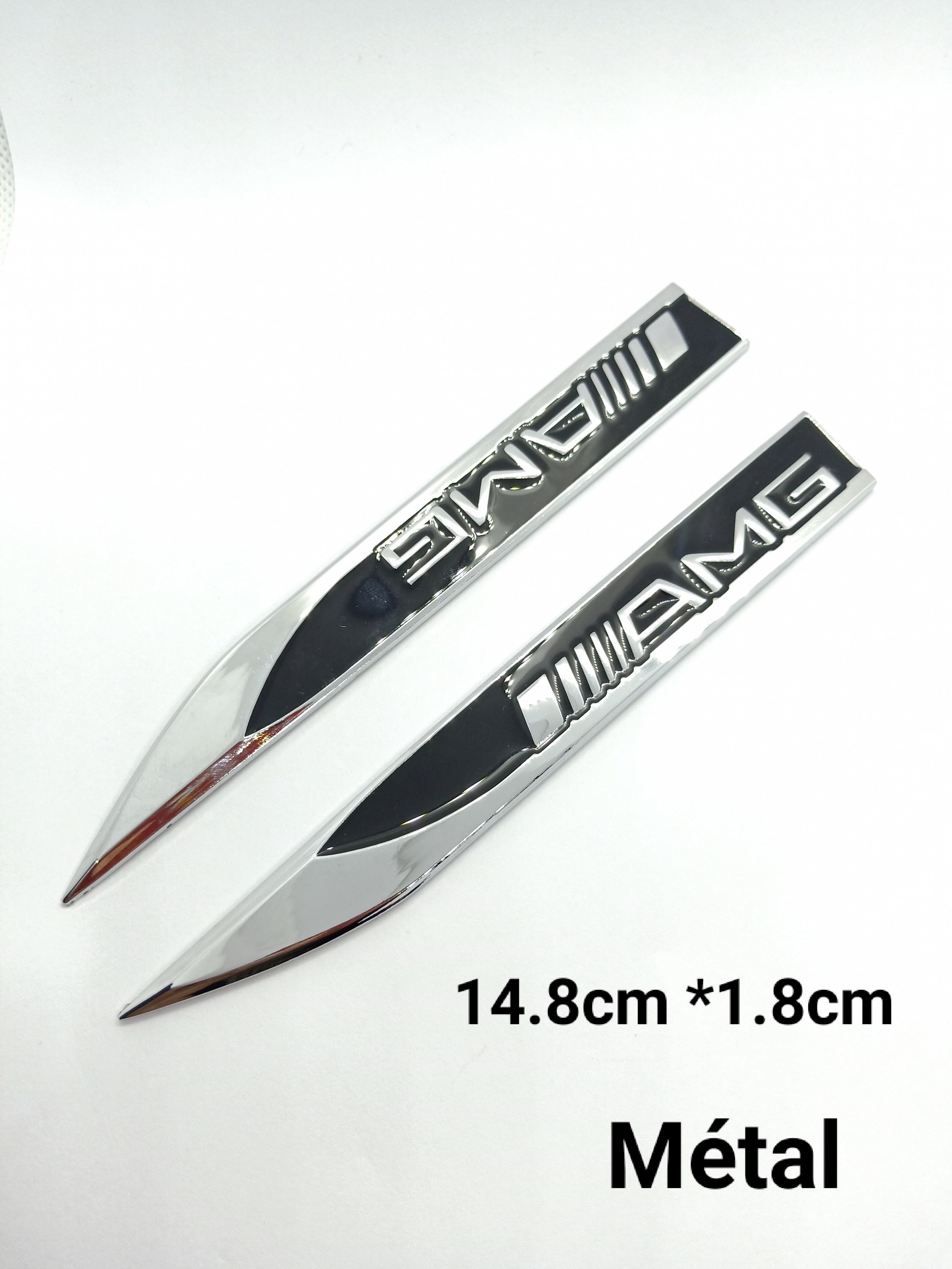 Buy 2 Mercedes AMG Logo Metal Side Wing Emblem Online in India 