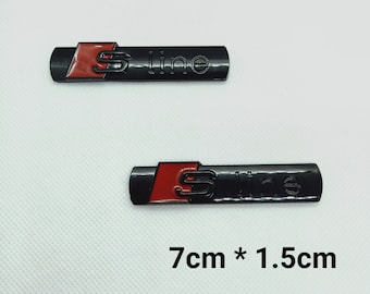 2 Logo S Line Emblem Badge Adhesive Sline Metal Glossy Black