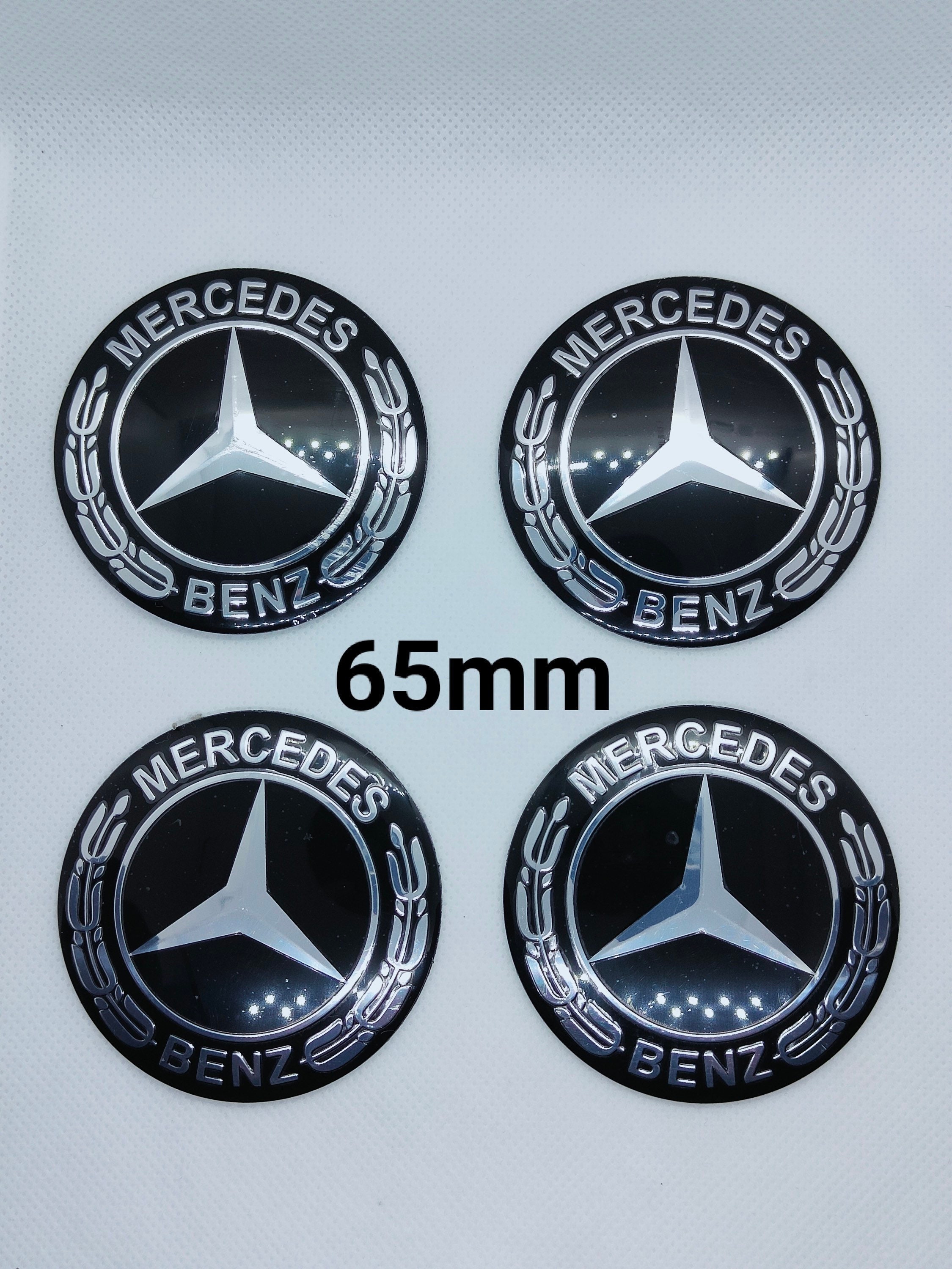 DIYcarhome 4PCS 65mm/2.56inch Auto Car Sticker Wheel Center Hub Cap Logo Aluminium fit for Mercedes-Benz 
