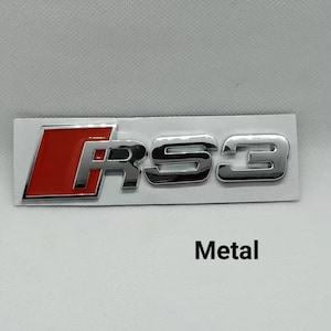 RS3 Chrome Logo Badge Emblem rs3 Sticker Tailgate Rear Metal